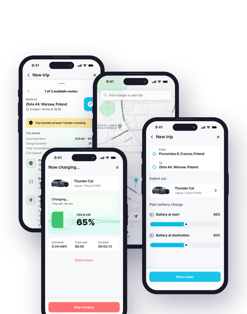 Image for EMSP application for managing an electric vehicle fleet.